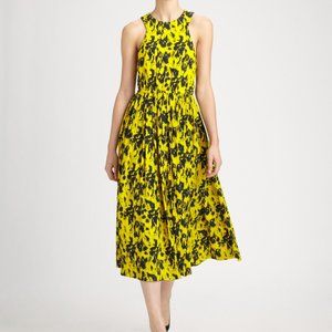 Yigal Azrouel Yellow Silk Slit Dress Size Small